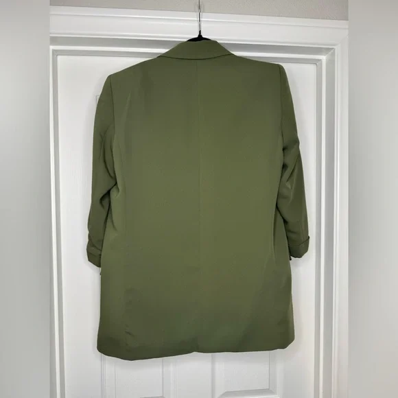 Zara Women's Vibrant Green Suit Jacket - Picture 3 of 4